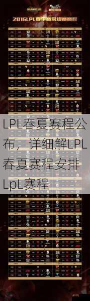 LPL春夏赛程公布，详细解LPL春夏赛程安排  LpL赛程